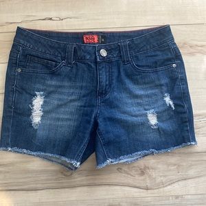 RSQ Juniors Size 11 Denim Shorts. Cute distressing and fray. Worn twice great